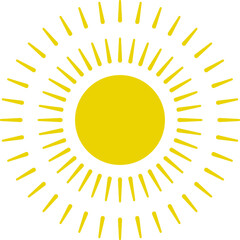 Sun icon. Yellow sun star icons or logo collection. Summer, sunlight, sunset, sunburst. Vector illustration.