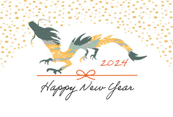 2024年辰年の年賀素材　イラスト
