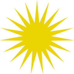 Sun icon. Yellow sun star icons or logo collection. Summer, sunlight, sunset, sunburst. Vector illustration.