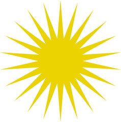 Sun icon. Yellow sun star icons or logo collection. Summer, sunlight, sunset, sunburst. Vector illustration.
