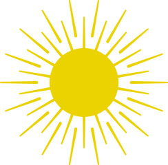 Sun icon. Yellow sun star icons or logo collection. Summer, sunlight, sunset, sunburst. Vector illustration.