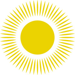 Sun icon. Yellow sun star icons or logo collection. Summer, sunlight, sunset, sunburst. Vector illustration.