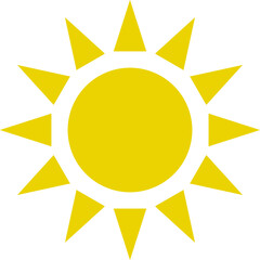 Sun icon. Yellow sun star icons or logo collection. Summer, sunlight, sunset, sunburst. Vector illustration.