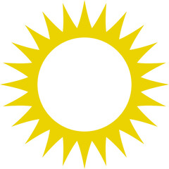Sun icon. Yellow sun star icons or logo collection. Summer, sunlight, sunset, sunburst. Vector illustration.