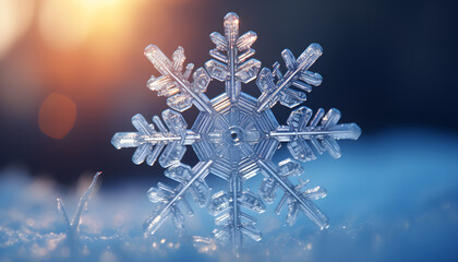 Close-Up Snowflake during a snowfall
