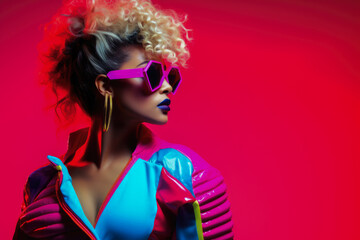 Young woman in vintage retro clothing