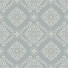 Foto auf Glas Vintage floral seamless pattern with decorative flowers and leaves for wallpaper, wrapping, and home decor © dom45