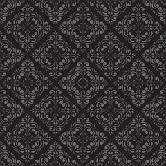 Vector illustration design of a baroque damask floral seamless pattern wallpaper.