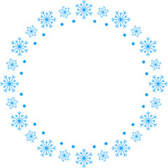 Fototapeta premium Snowflake Circle Frame