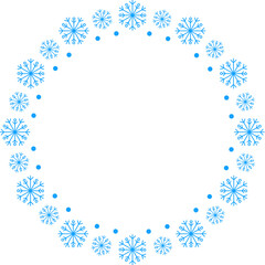 Fototapeta na wymiar Snowflake Circle Frame