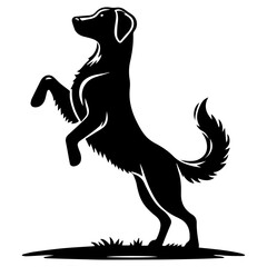 Dog Pose Vector silhouette illustration black color