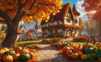 Fototapeta premium Rich food, warm tones, Happy Thanksgiving!