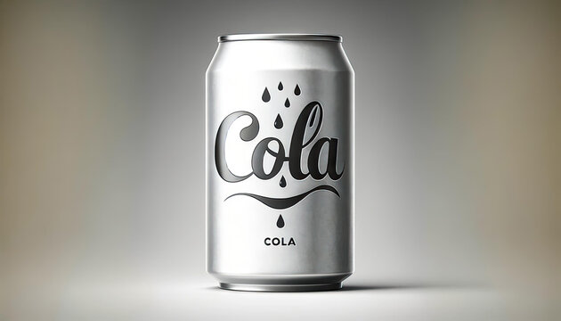 Contemporary Cola Can with Stylish Text and Matte Finish, Single-Colored Background for Product Highlight