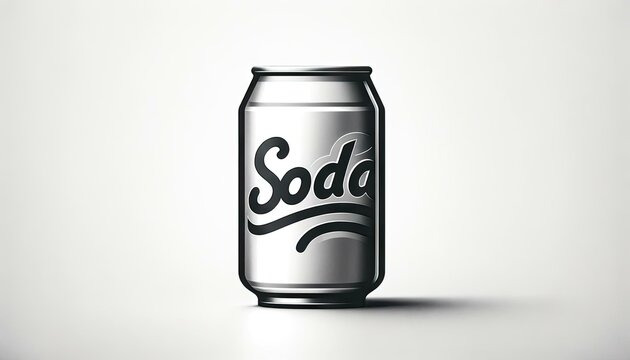 Contemporary Soda Can Graphic with Clean 'Soda' Text