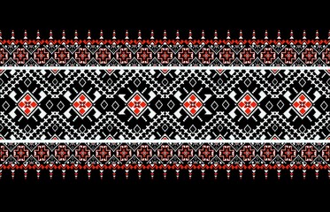 Geometric ethnic pattern. Pixel pattern. Design for clothing, fabric, background, wallpaper, wrapping, batik. Knitwear, Embroidery style. Aztec geometric art 