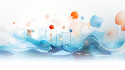 abstract colorful background with bubbles and waves