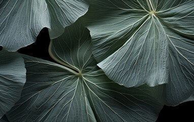 closeup shot of green lotus leaf with vein texture