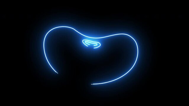 animated video of the green bean icon with a glowing neon effect