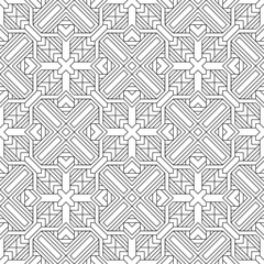 Vector seamless pattern. Modern stylish texture. Monochrome, linear abstract background.