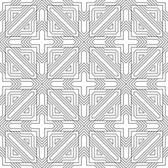 Vector seamless pattern. Modern stylish texture. Monochrome, linear abstract background.