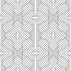 Vector seamless pattern. Modern stylish texture. Monochrome, linear abstract background.