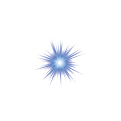 Shine glowing star. Vector blue Sparks isolated