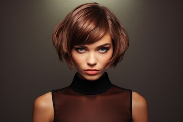 Woman With Trendsetting Hairstyle, Haircut - obrazy, fototapety, plakaty