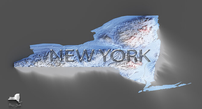 Relieve Topografico Estado de Nueva York futurista