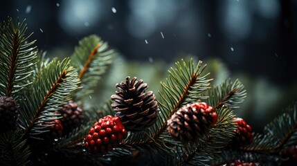 Realistic Christmas Tree Branches Background, Merry Christmas Background ,Hd Background