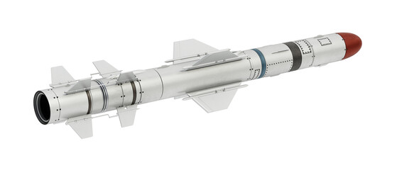 Missile isolated on transparent background. 3D illustration