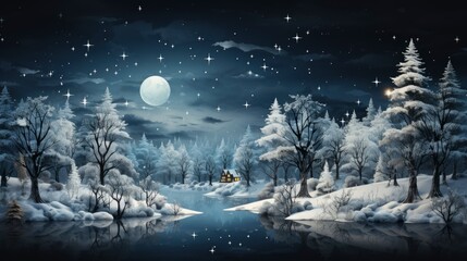 Snowy Christmas Forest Background, Merry Christmas Background ,Hd Background