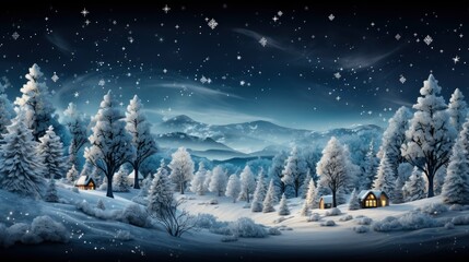 Fototapeta na wymiar Snowy Christmas Forest Background, Merry Christmas Background ,Hd Background