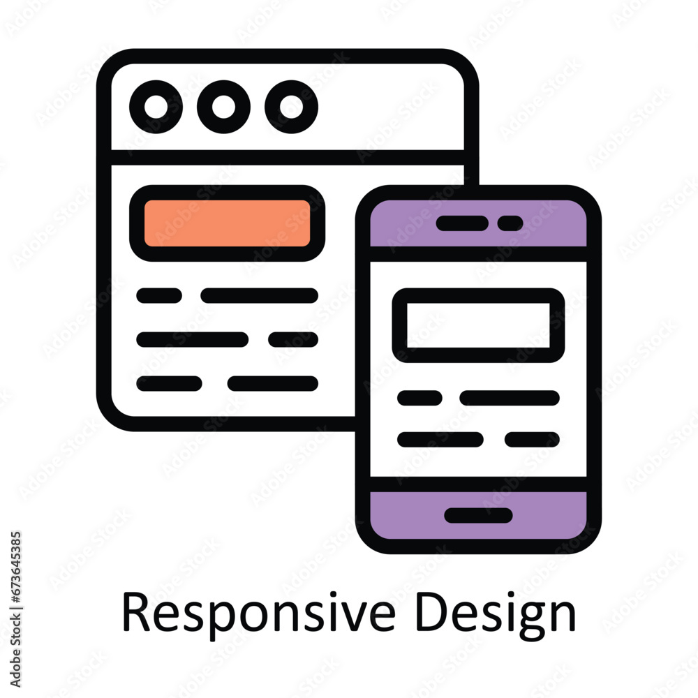 Wall mural responsive design vector filled outline design illustration. symbol on white background eps 10 file