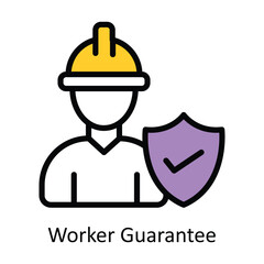 Worker Guarantee vector Filled outline Design illustration. Symbol on White background EPS 10 File