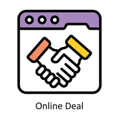 Online Deal vector Filled outline Design illustration. Symbol on White background EPS 10 File