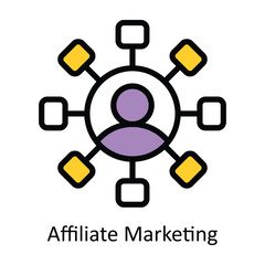 Affiliate Marketing vector Filled outline Design illustration. Symbol on White background EPS 10 File