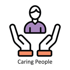 Caring People vector Filled outline Design illustration. Symbol on White background EPS 10 File