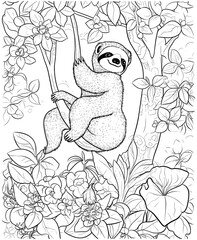 sloth coloring pages for adults
