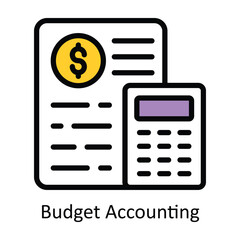 Budget Accounting vector Filled outline Design illustration. Symbol on White background EPS 10 File