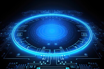 abstract futuristic background with pink blue glowing neon ring podium moving high speed wave lines and bokeh lights. Data transfer concept Fantastic wallpaper