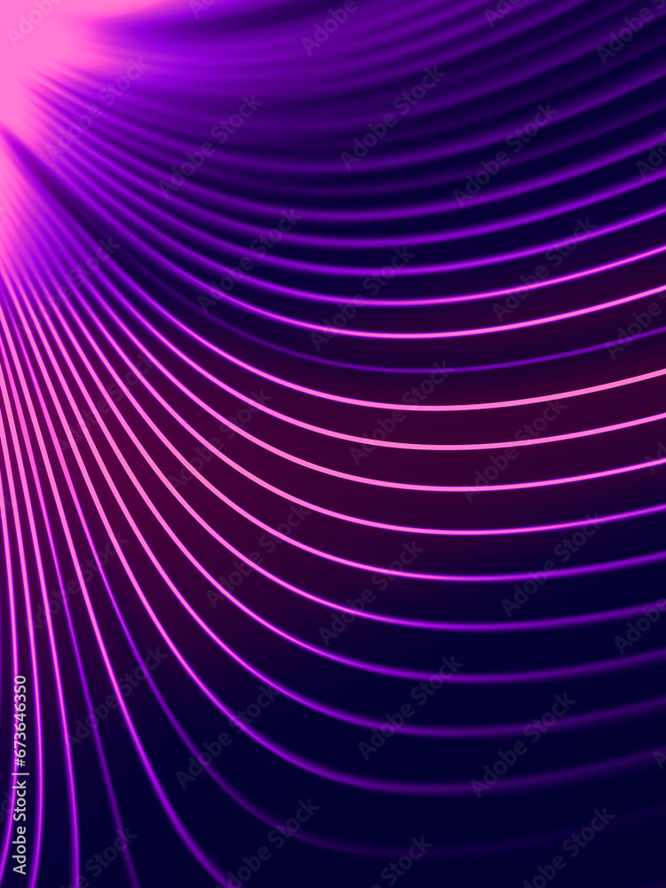 Aufkleber purple and pink abstract digital illustration of a series of lines and shapes. 3d rendering