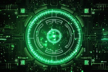 Abstract technology hud interface hologram elements neon lights, circle percent vitality innovation on hi tech future design