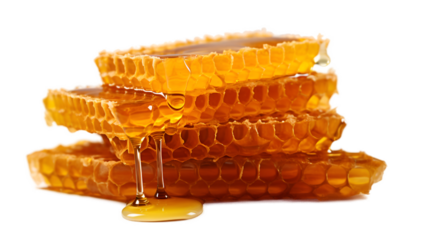 honeycombs on transparent background for advertising