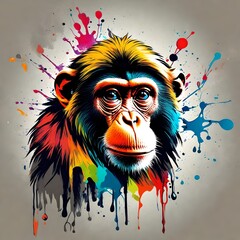 portrait of a monkey , gorilla ,background