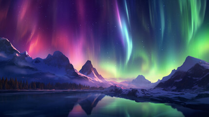 Fototapeta na wymiar Aurora borealis Northern Lights