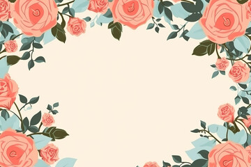 Frame background with roses