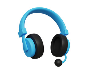 3D customer service concept. Helpdesk, call center, Customer support, consultant talk concept. Wireless headphone icon. 3d illustration