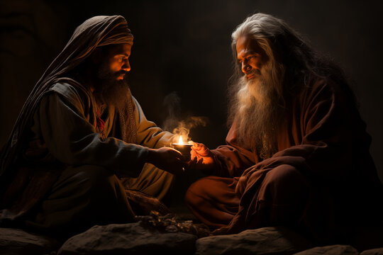 shot of Rumi and Shams reciting their mystical poetry together, emphasizing the spiritual inspiration they drew from each other.