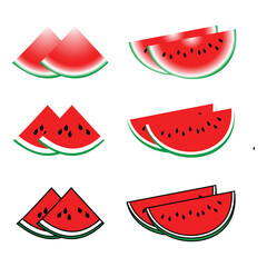 set of watermelon icons