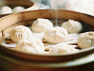 Chinese food xiaolongbao,created with Generative AI tecnology.